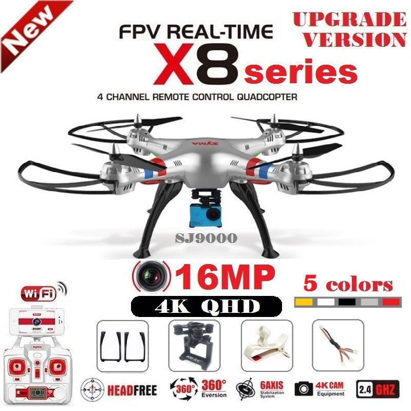 SYMA X8C X8W X8G X8HG X8 RC Drone With SJ9000 16MP 4K WiFi Camera 2.4G 4CH FPV Quadcopter Professional Drone Helicopter 4 Colors